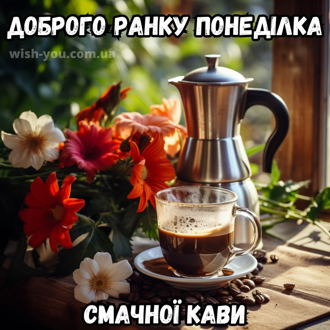 Нова картинка доброго ранку понеділок кава 10