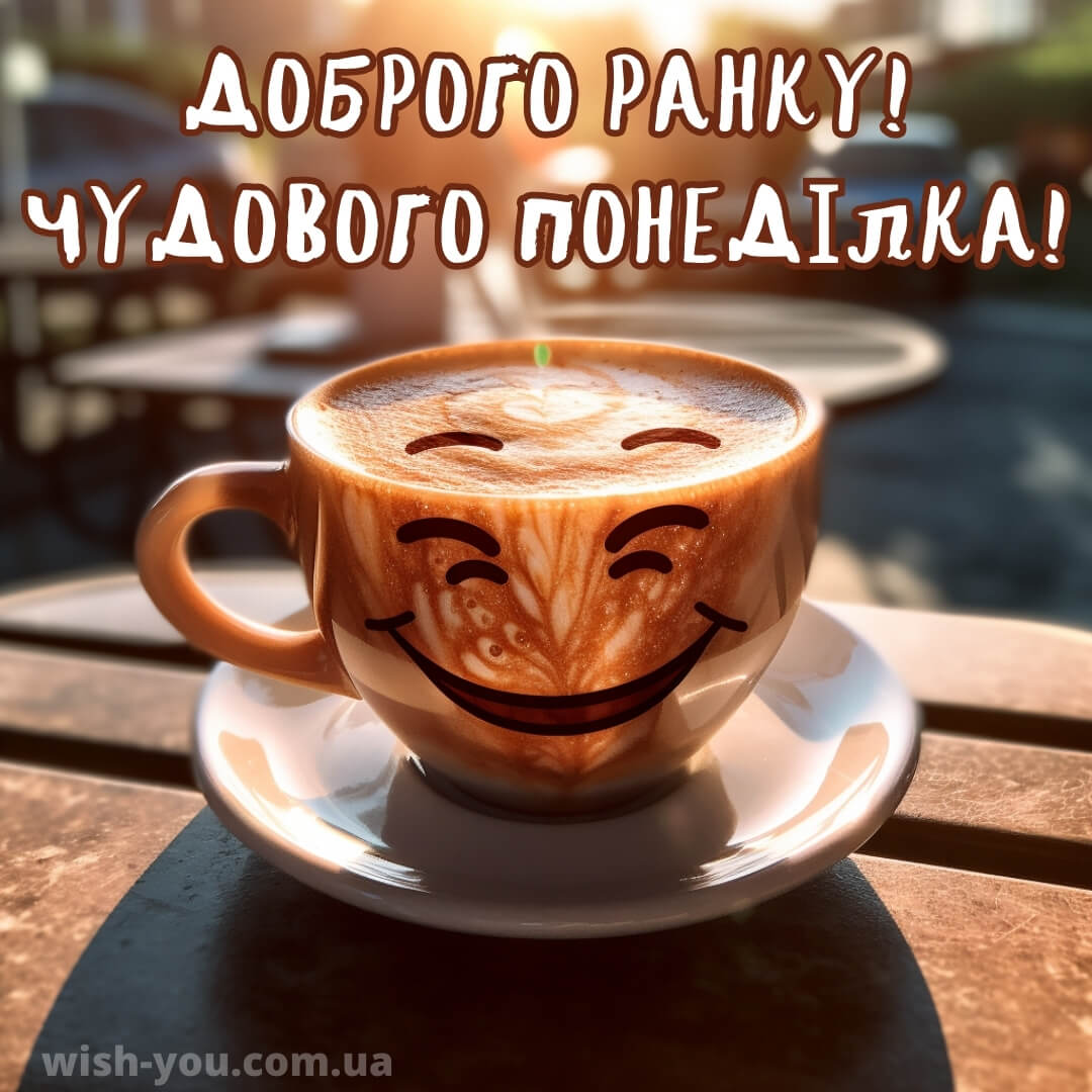 Нова картинка доброго ранку понеділок кава 9