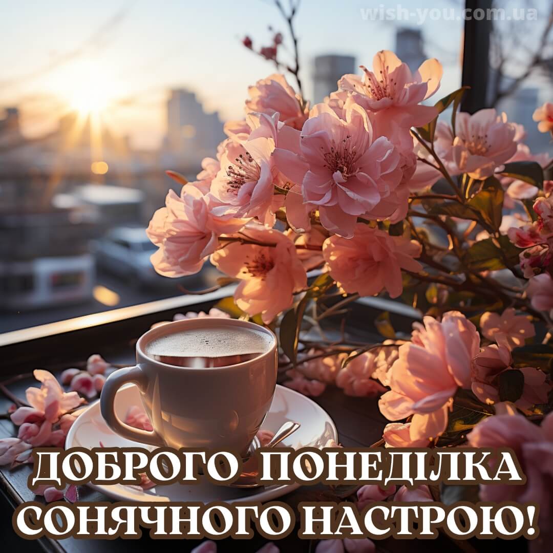 Нова листівка доброго ранку понеділок квіти 1