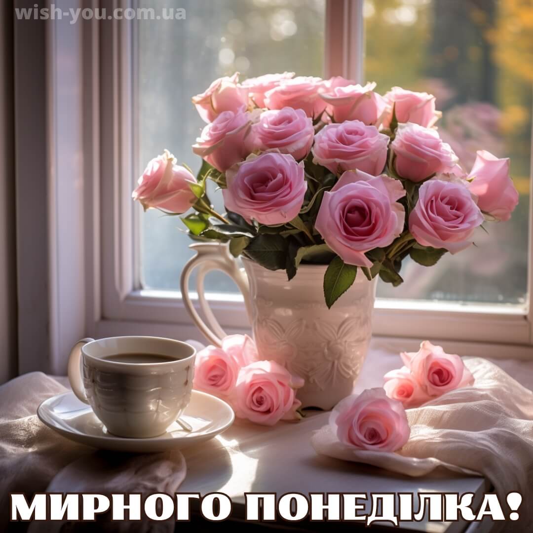 Нова листівка доброго ранку понеділок квіти 2