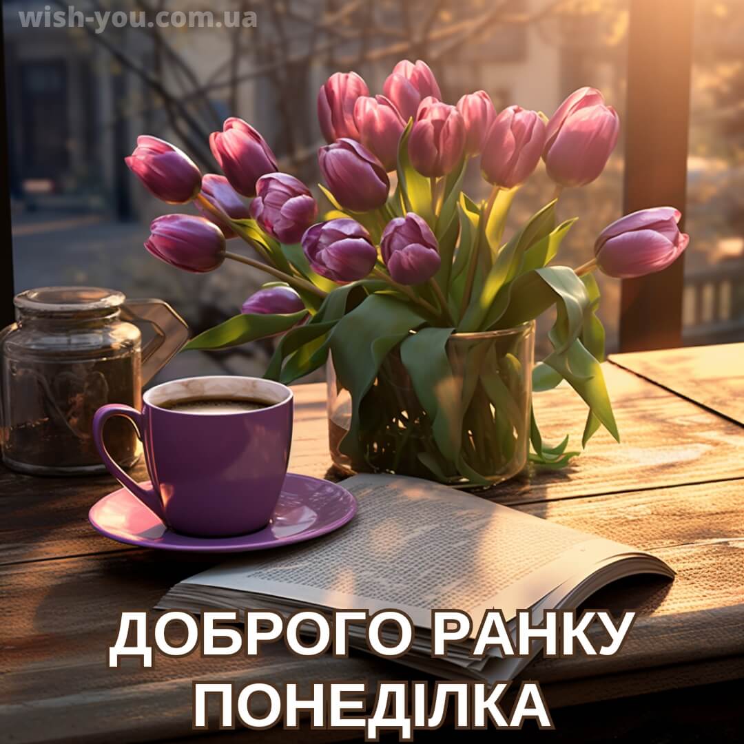 Нова листівка доброго ранку понеділок квіти 3