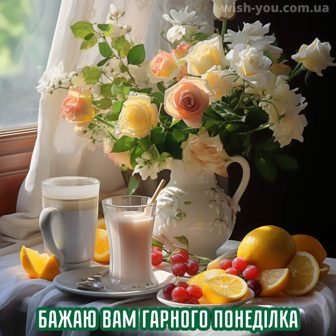 Нова листівка доброго ранку понеділок квіти 4