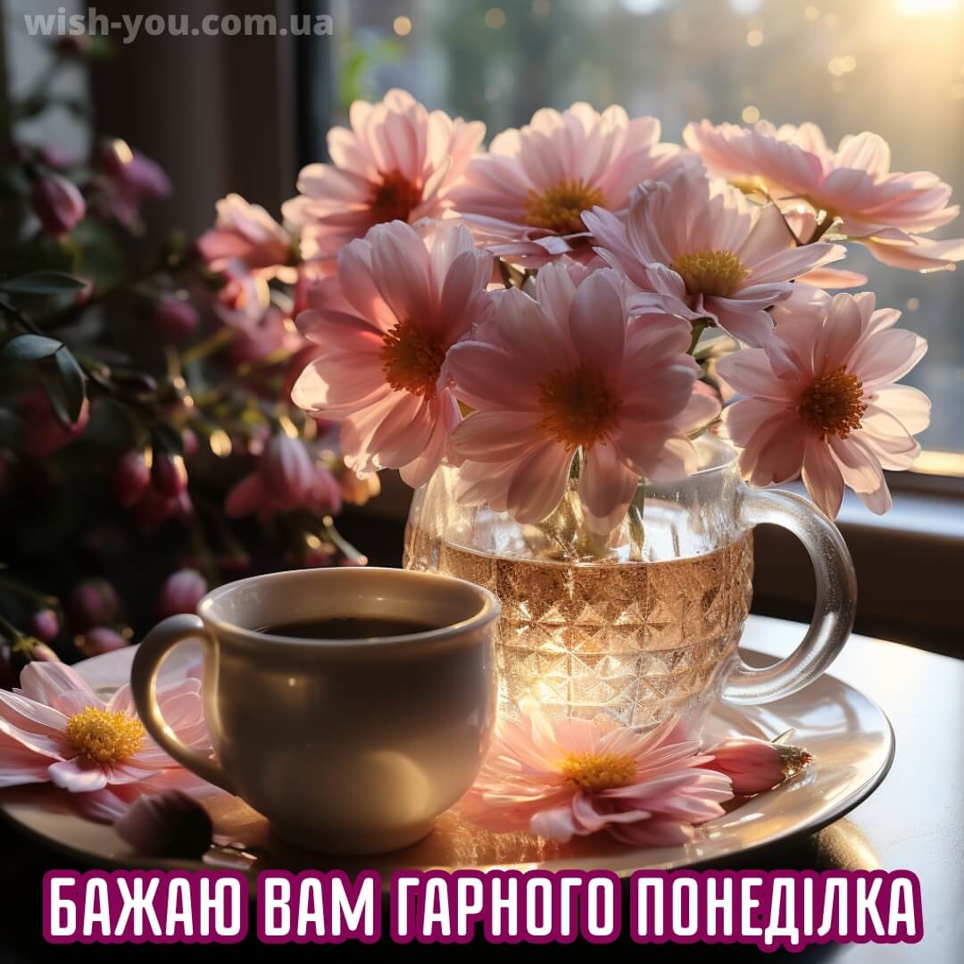 Нова листівка доброго ранку понеділок квіти 7