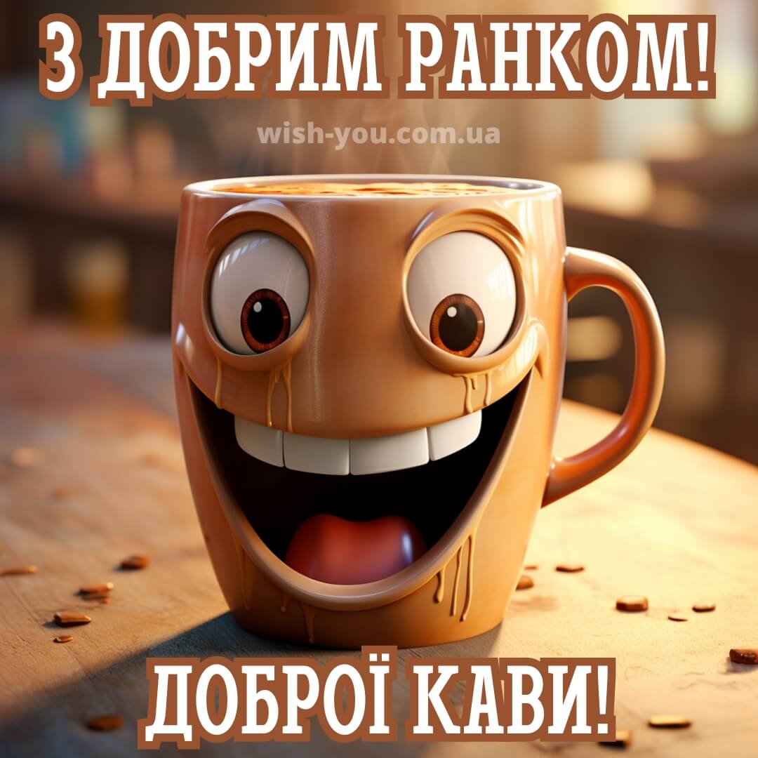 Нові прикольні картинки з добрим ранком українською мовою