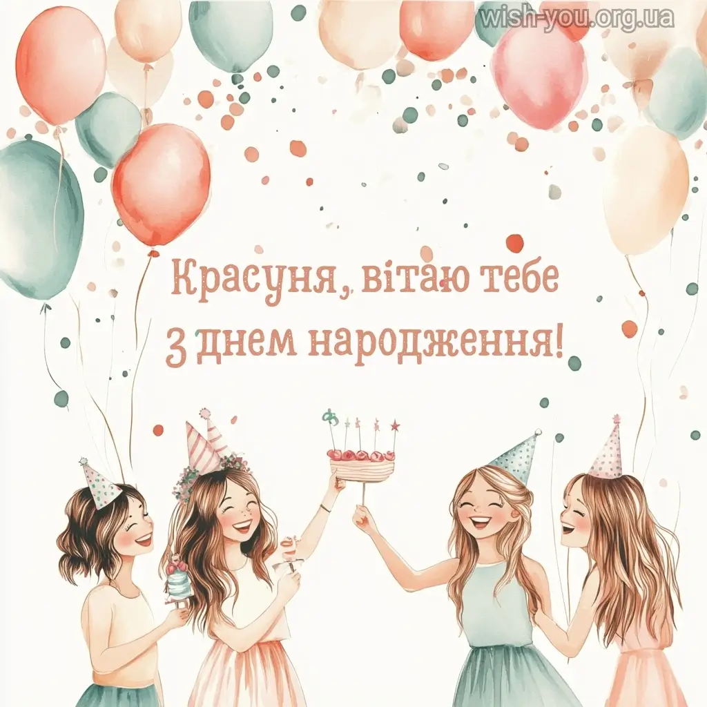 Нова листівка з днем народження красуня 5