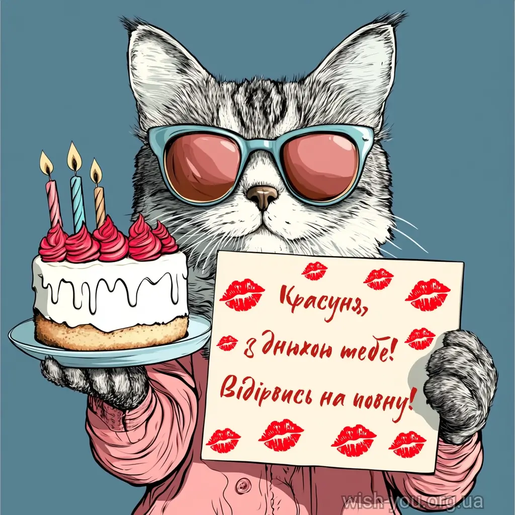 Нова листівка з днем народження красуня 8